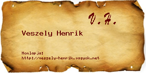 Veszely Henrik névjegykártya
